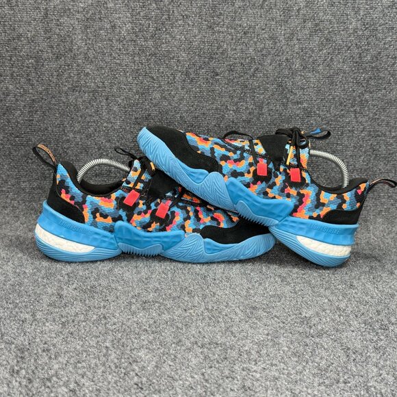 Adidas Trae Young 1 Basketball Shoes Men\'s‎ Size 12.5 Pixel Blue Orange Athletic